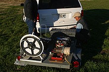 loading the winch trailer up