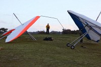 hang glider with crazy camera rig on the front