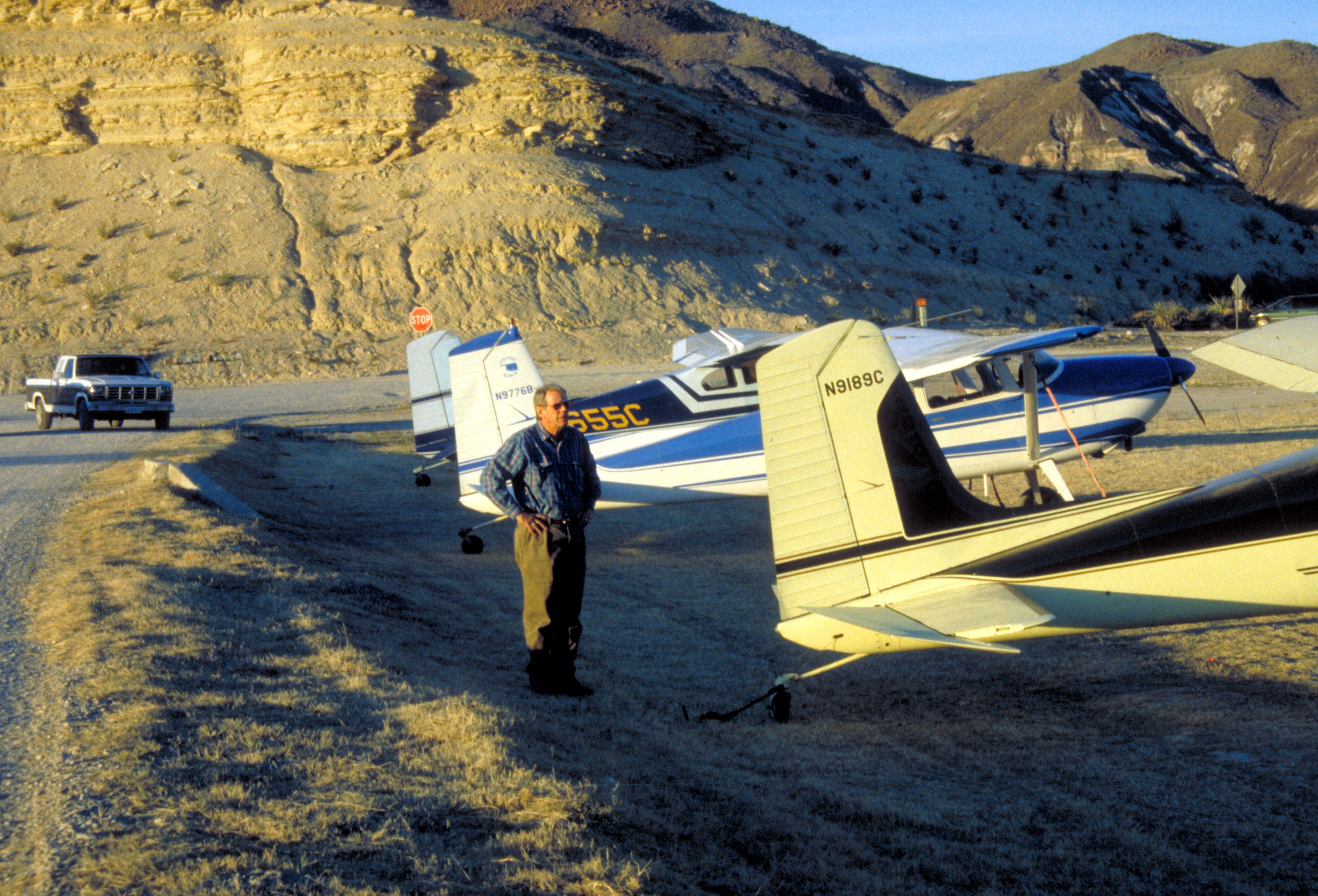 Dad with the Cessna 182 taildraggers