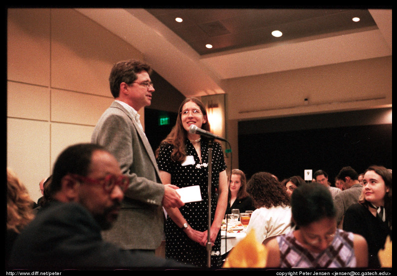 Blair receiving an award from the math department