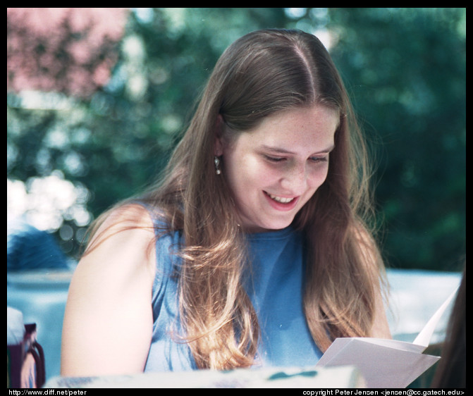 Ashley reads a graduation card