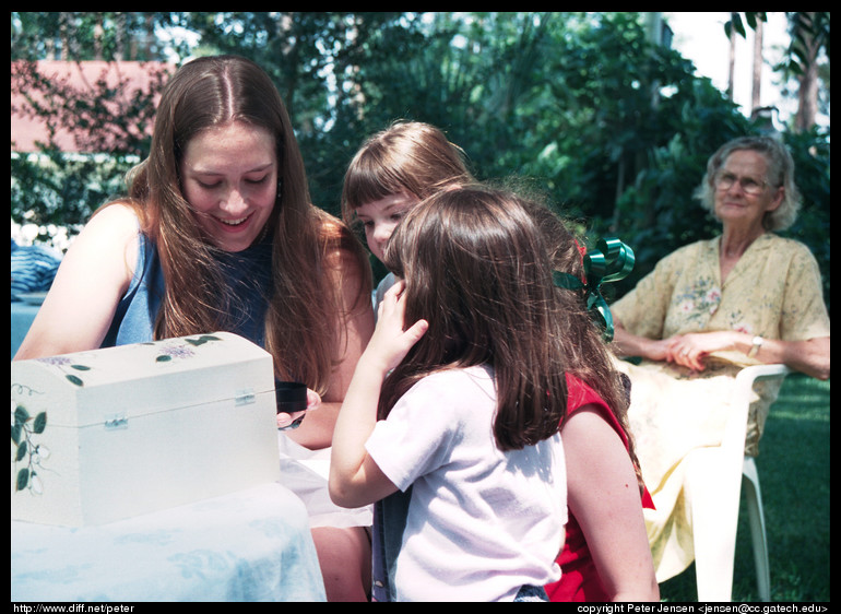 ashley reads card to kids 2