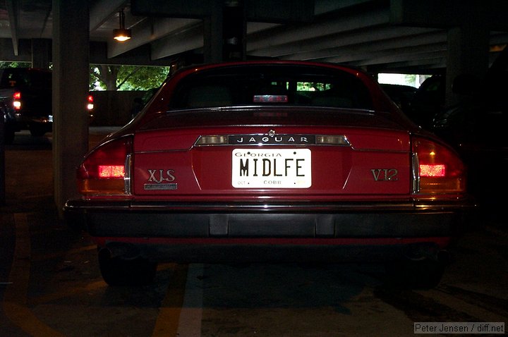 MIDLFE license plate in a deck at Tech