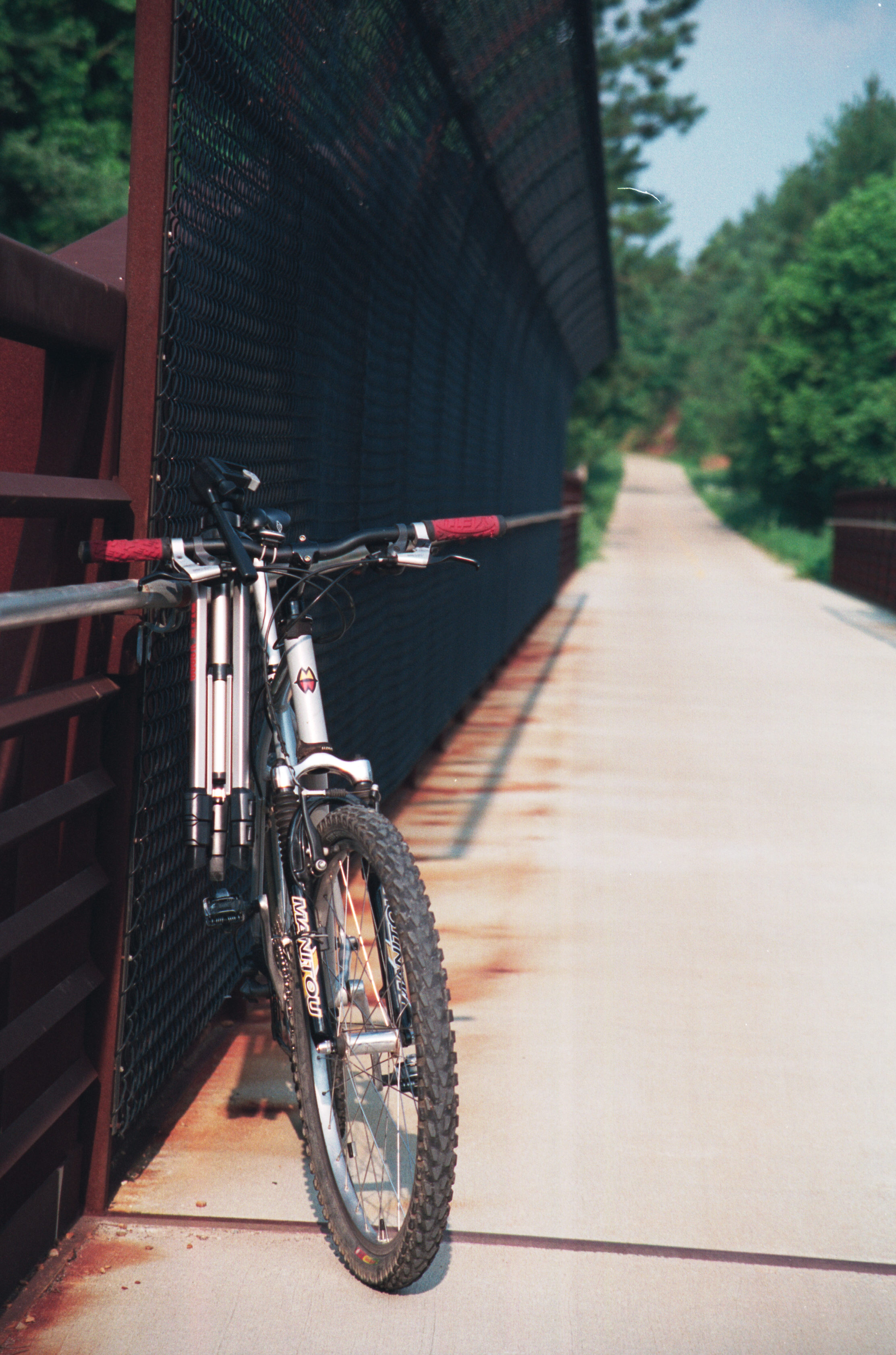 bike on iron bridge