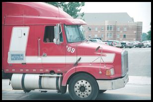 cute boy in 18 wheeler