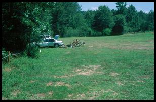 john fixing flat at new chickopee race course