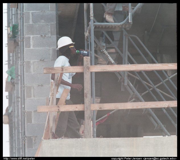 worker drinking