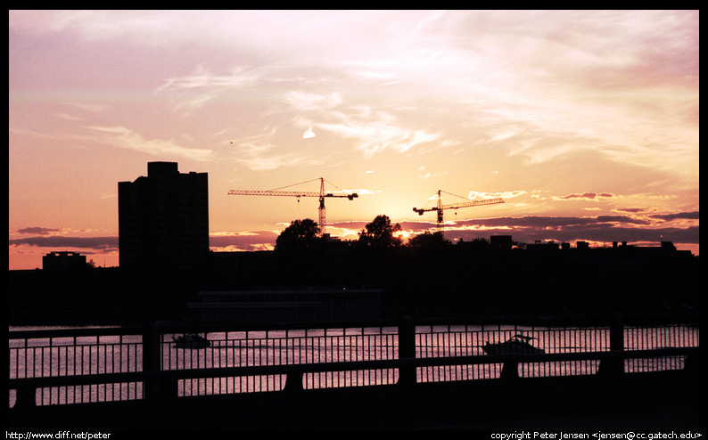 sunset from Harvard bridge