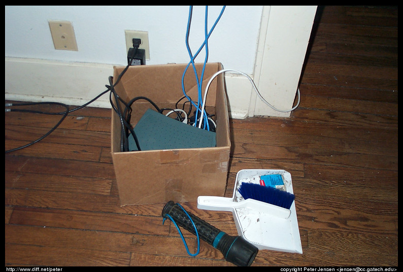 Internet connection sharing in a cardboard box