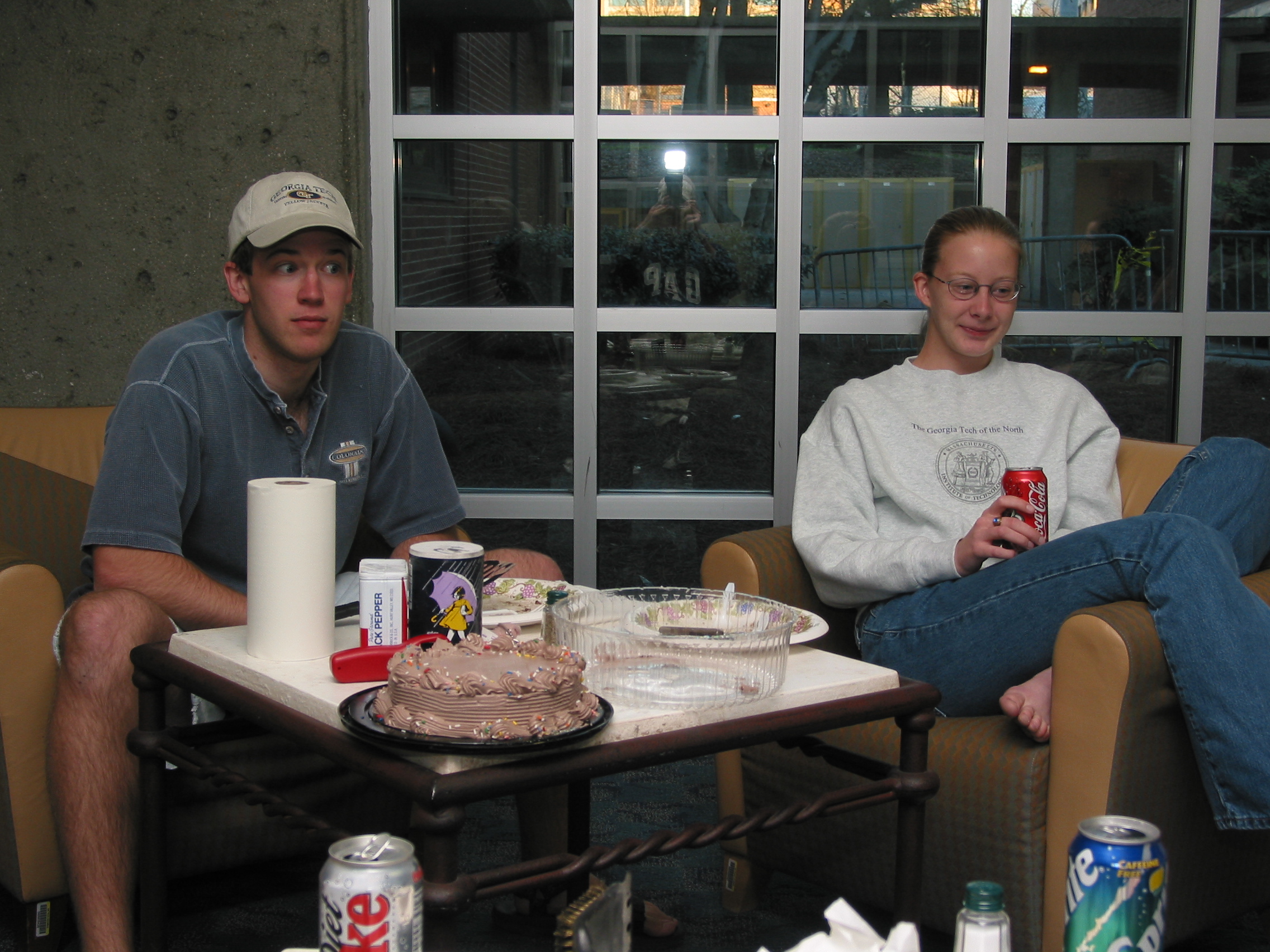 waiting for the cake-cutting utensil