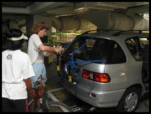 attaching the bike rack