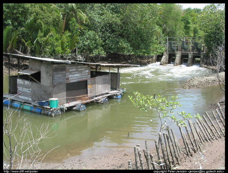 interesting dam with sluice gates