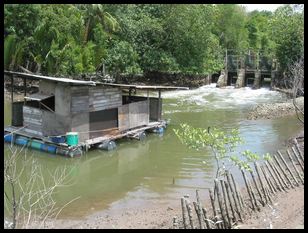 interesting dam with sluice gates