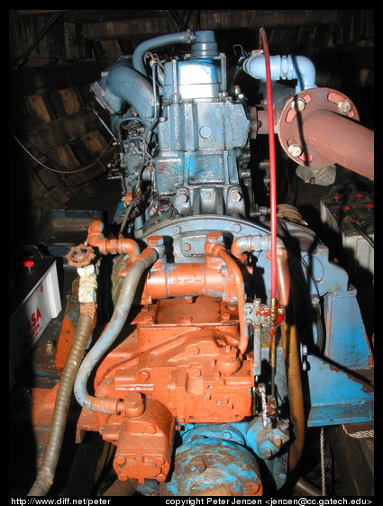 diesel engine powering our boat