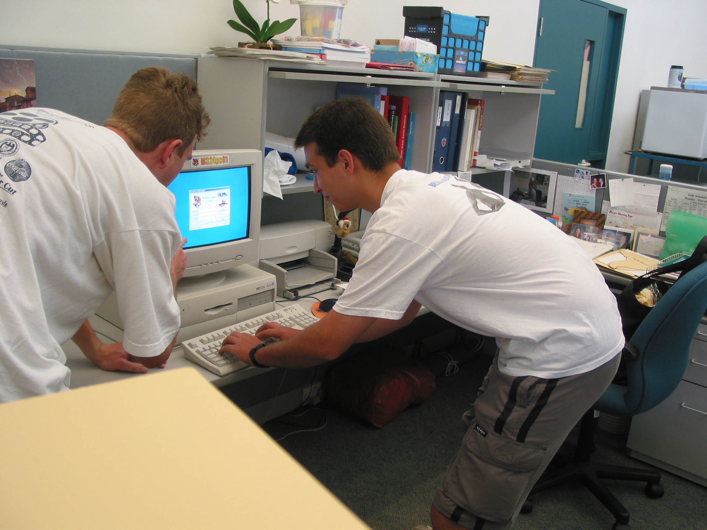 Peter and Jacob hacking Meredith's computer