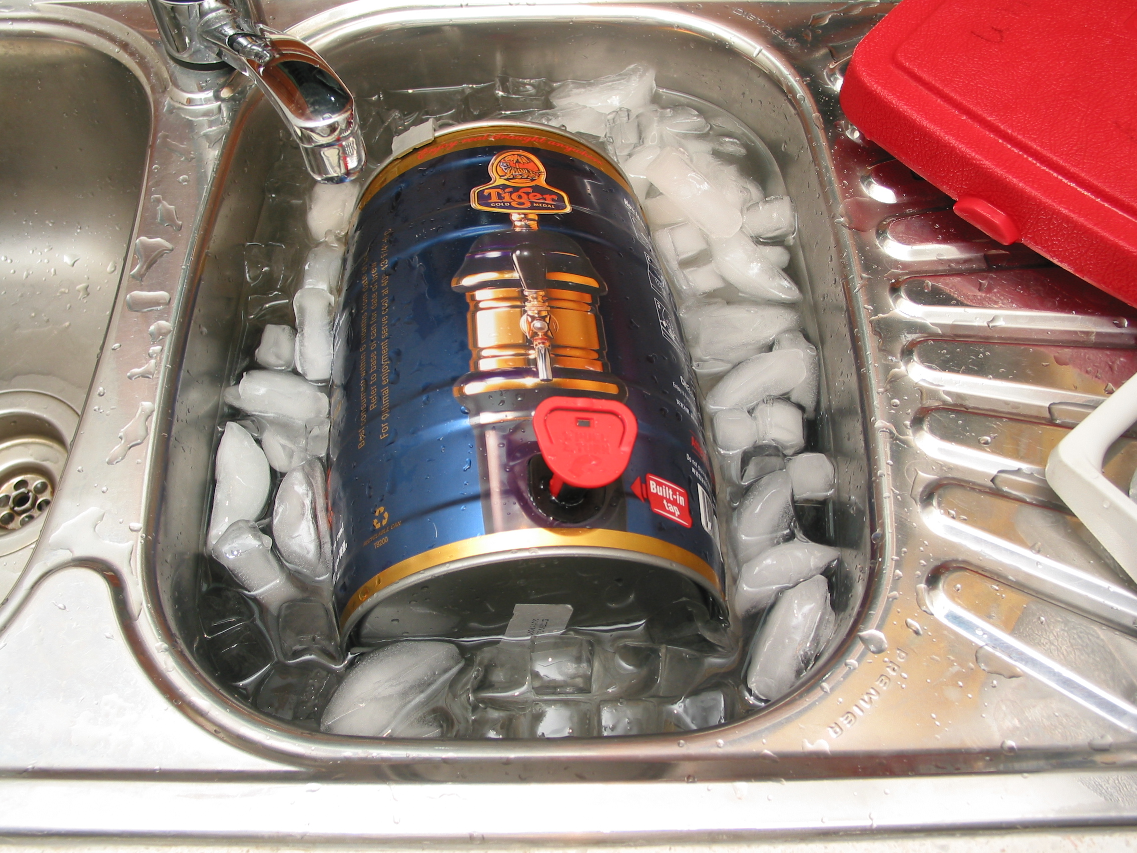 Tiger mini-keg on ice