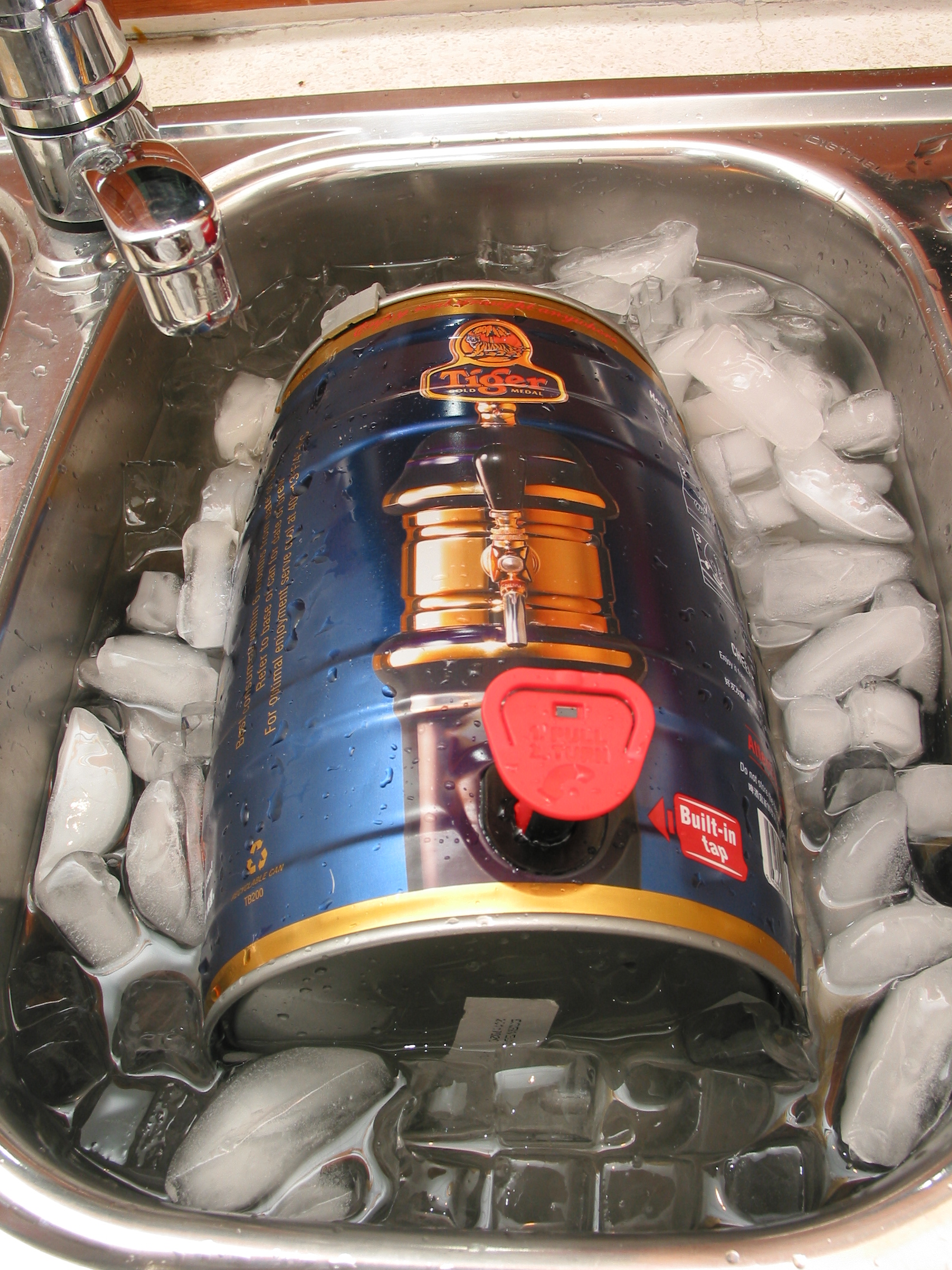 Tiger mini-keg on ice