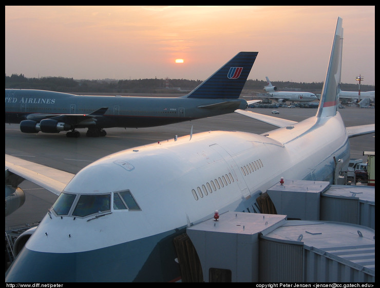 sunset from Tokyo Narita