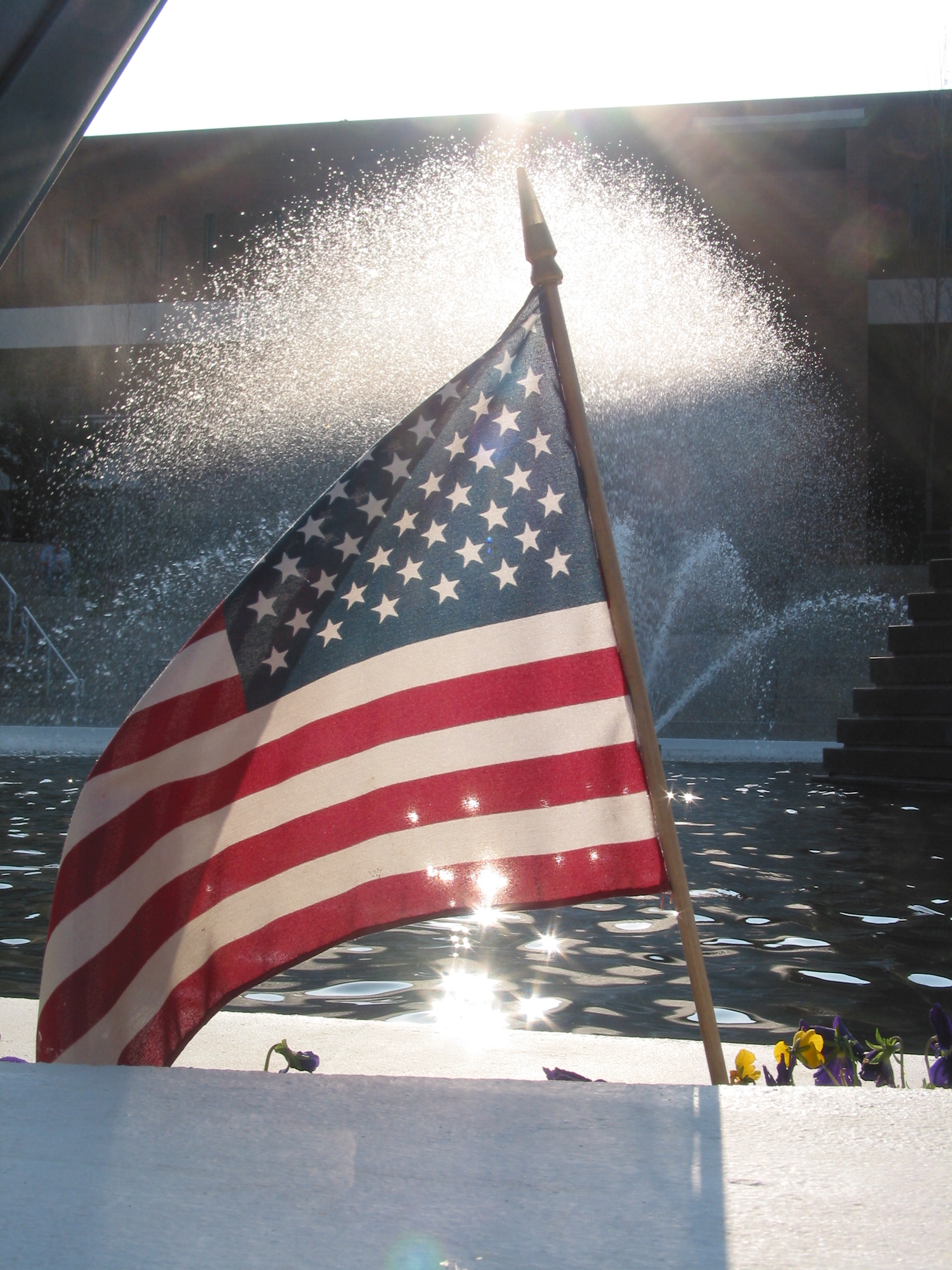 flag and fountain