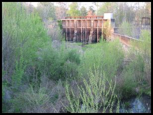 spillway with sluice gates for the mill