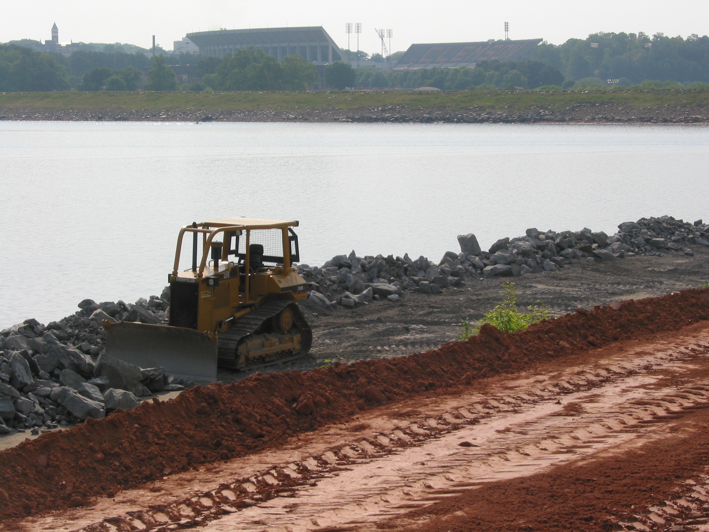 shallow side of slope viewed from the dam