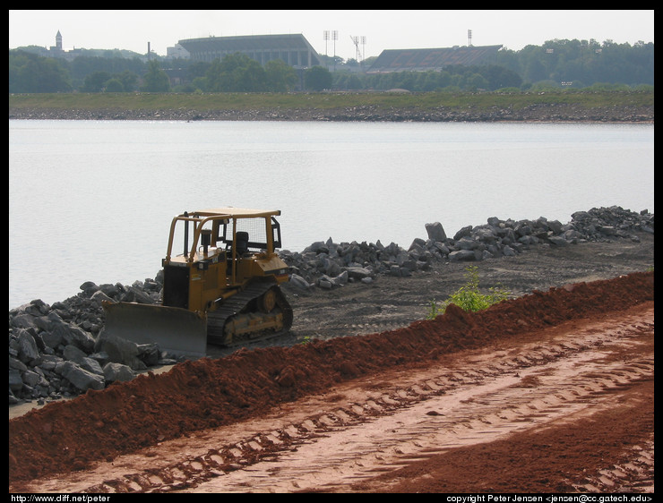 shallow side of slope viewed from the dam