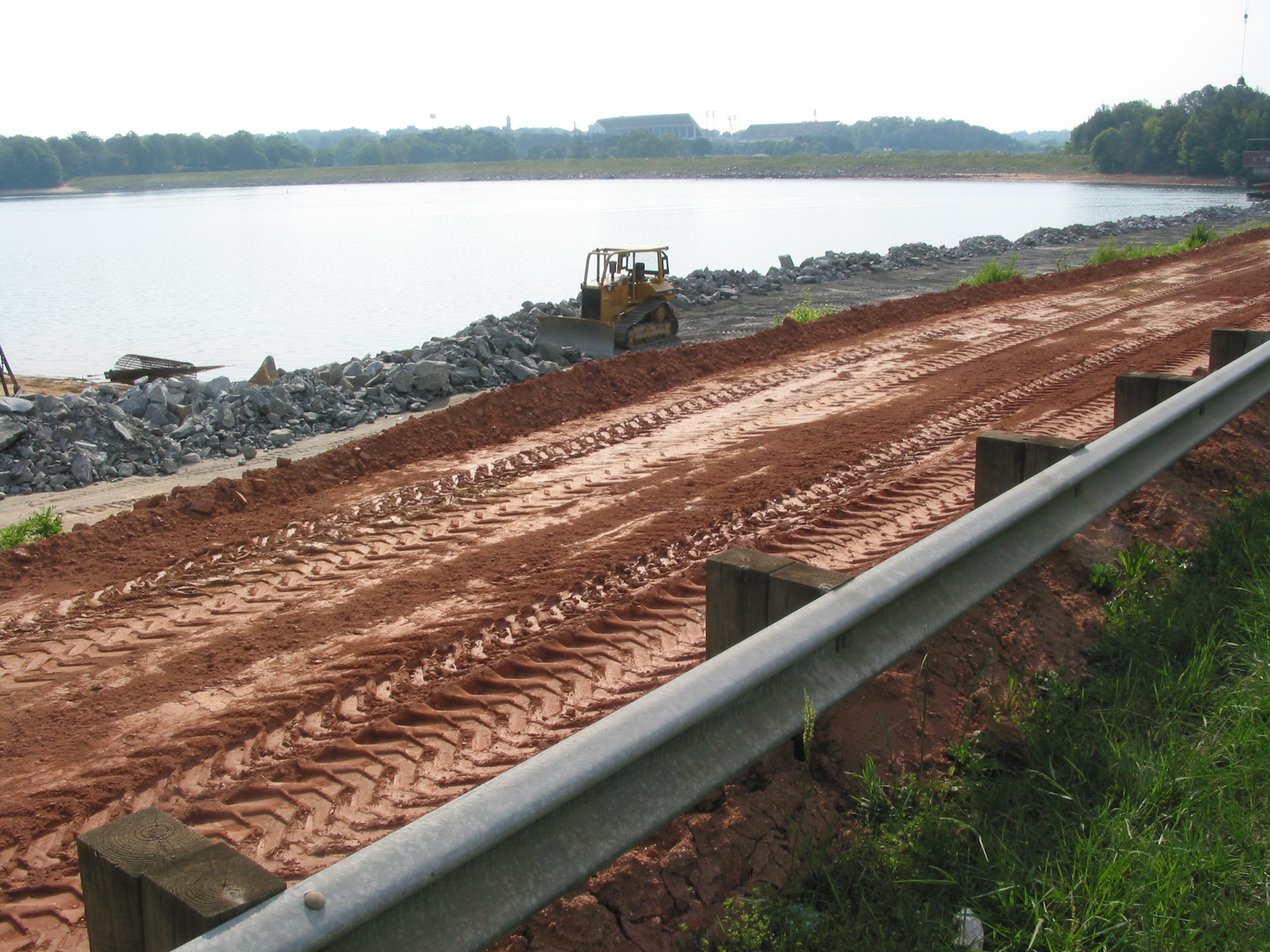 shallow side of slope viewed from the dam