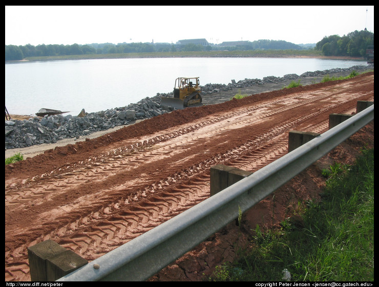 shallow side of slope viewed from the dam