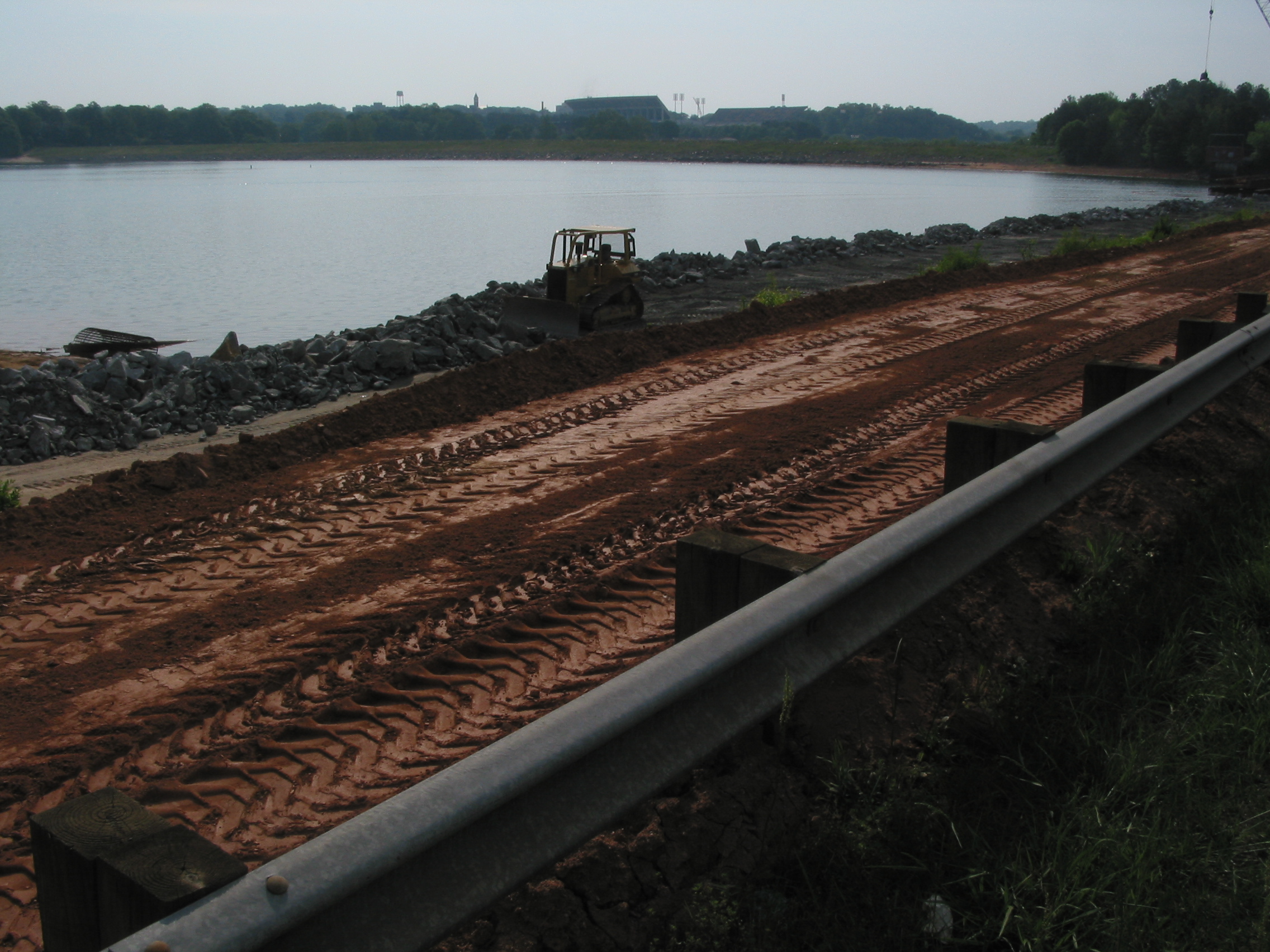 shallow side of slope viewed from the dam