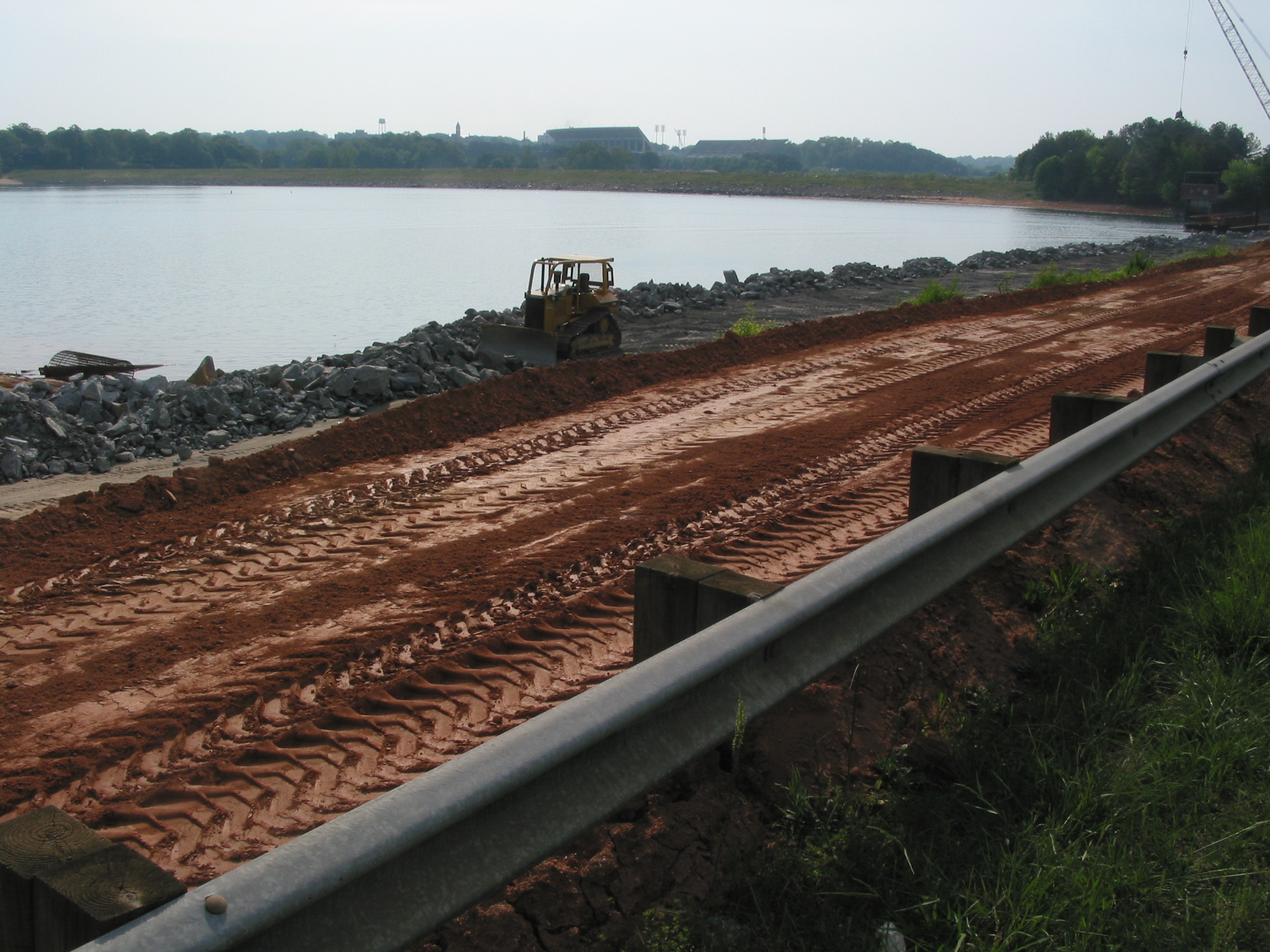 shallow side of slope viewed from the dam