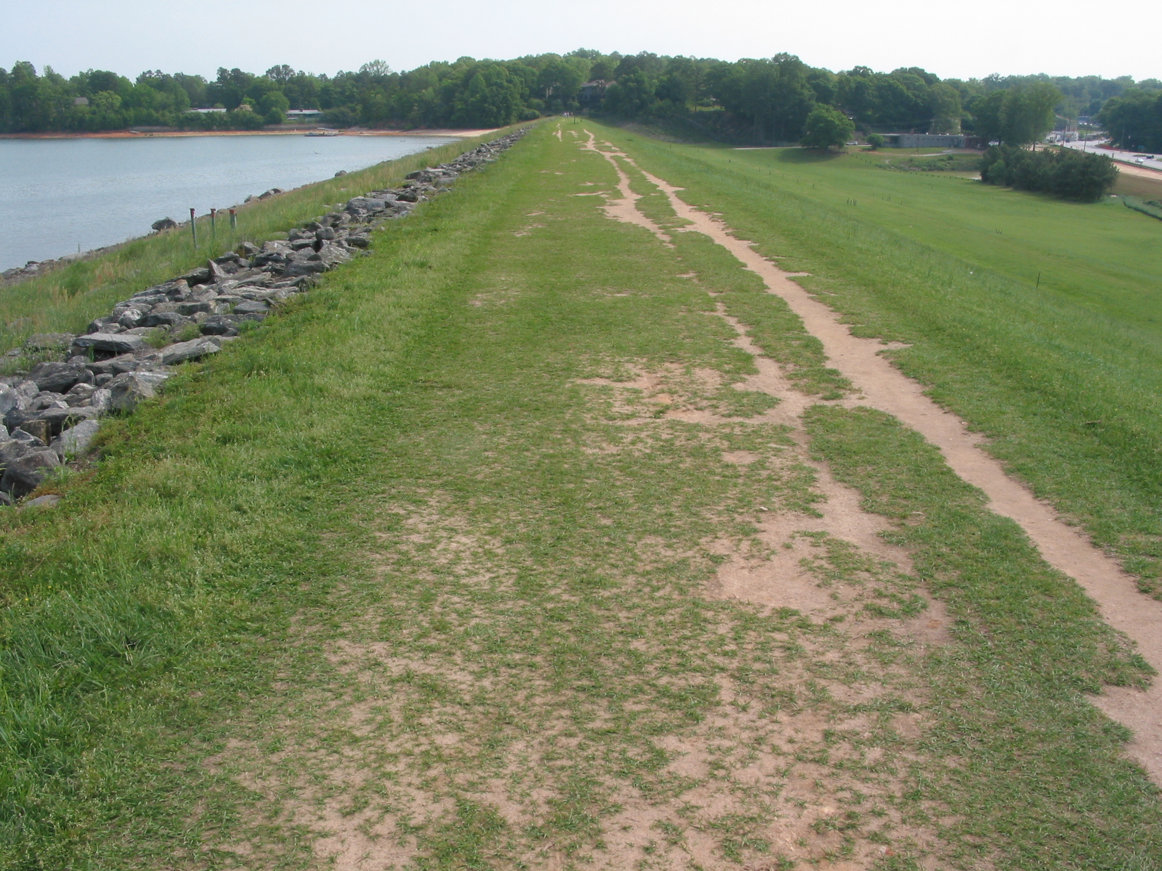 looking east down the levee