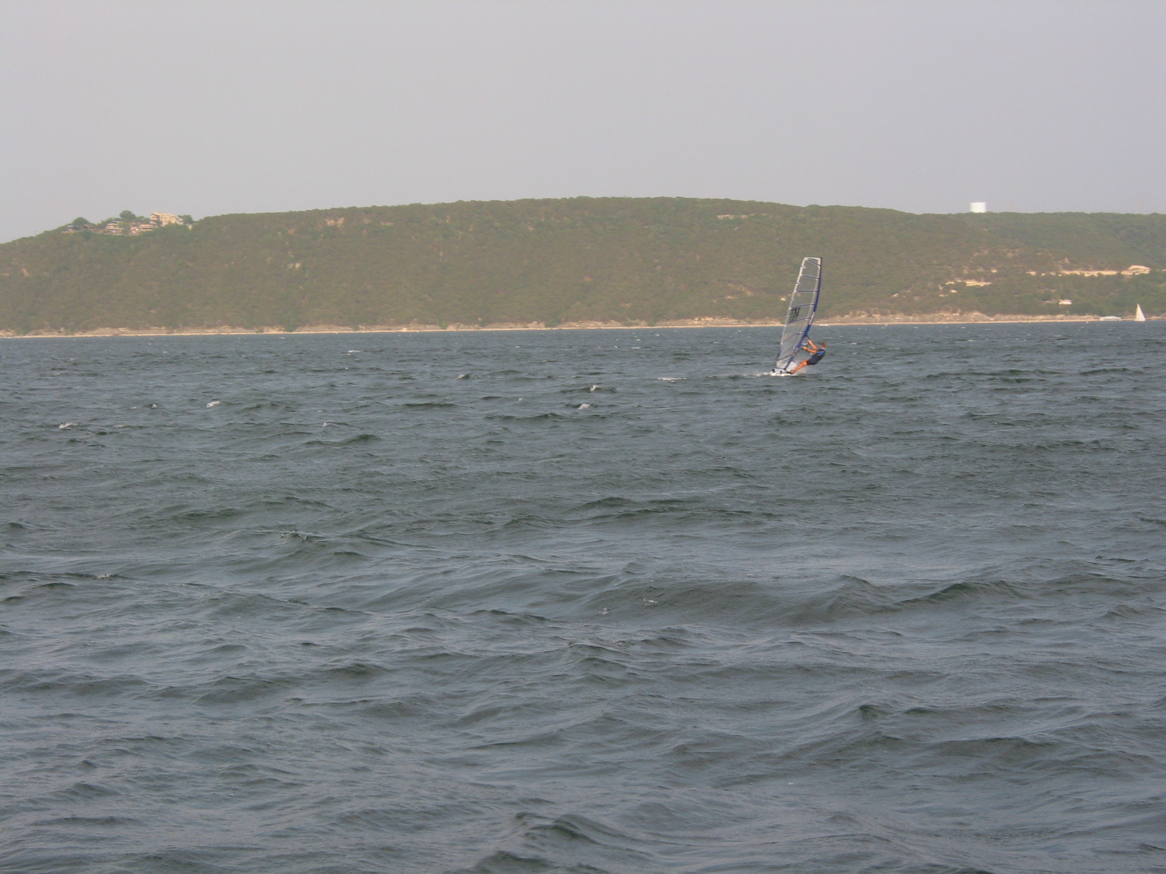 same windsurfer, after tacking back