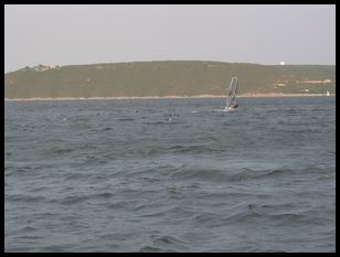 same windsurfer, after tacking back