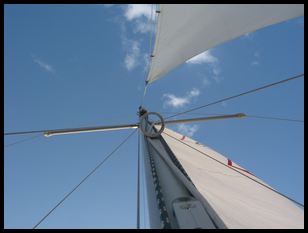 up the mast (with spinnaker pole holder)