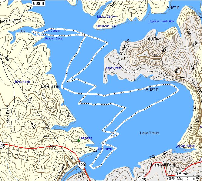 GPS tracklog from my eTrex sitting in the boat, produced by MapSource