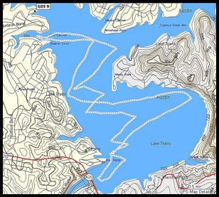 GPS tracklog from my eTrex sitting in the boat, produced by MapSource