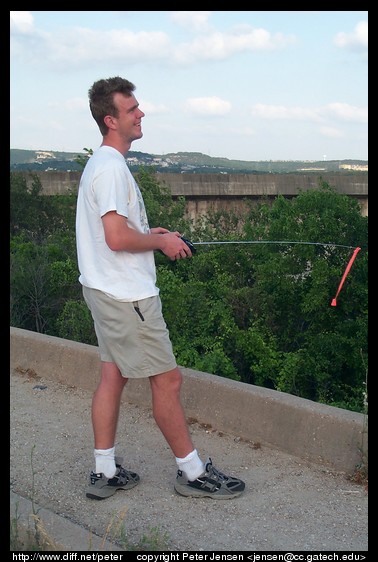 Peter sloping at Mansfield dam