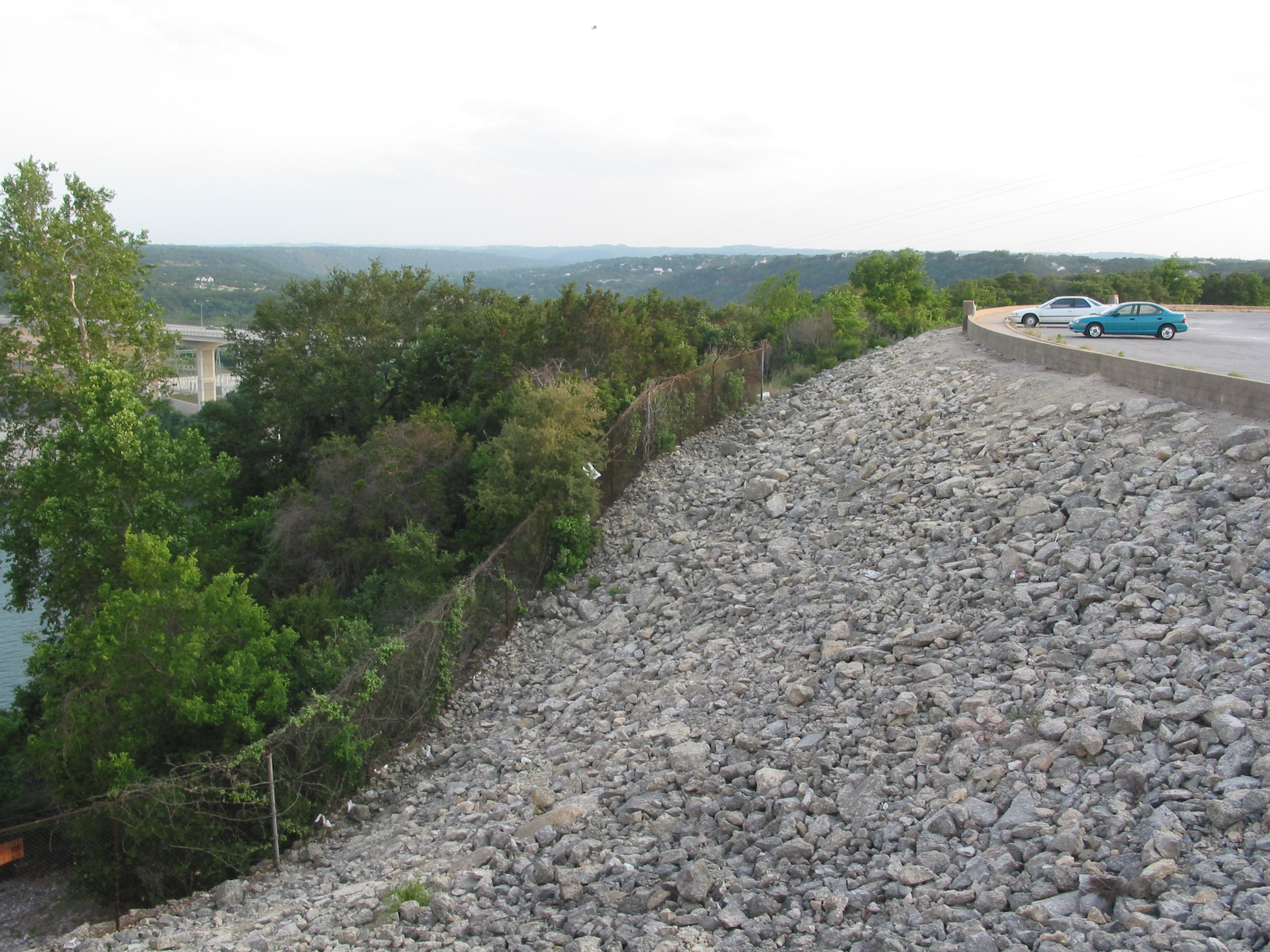 the slope is basically out in front of the cars