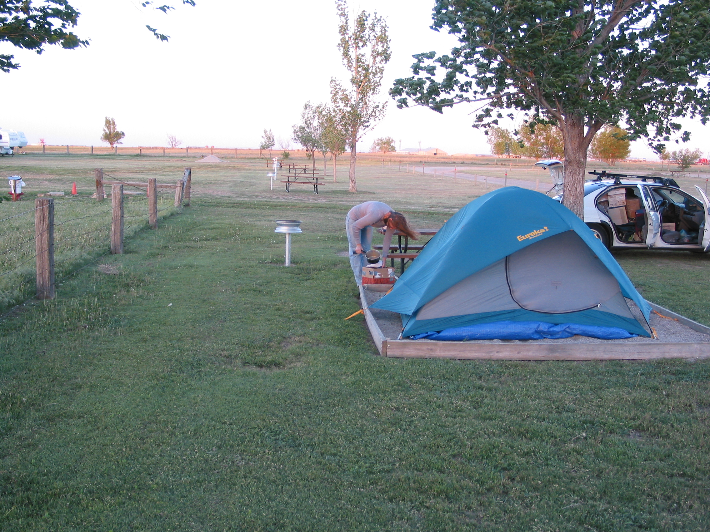 setting up camp