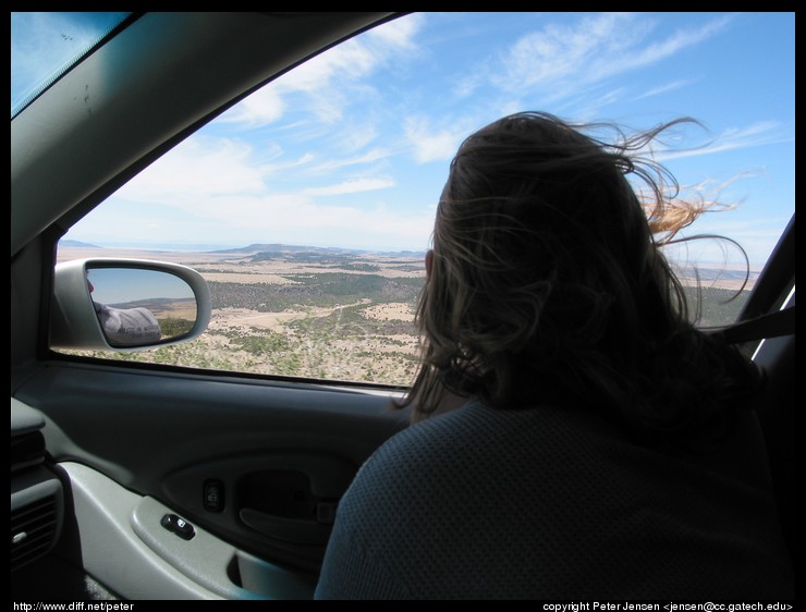 driving up to the rim of the volcano