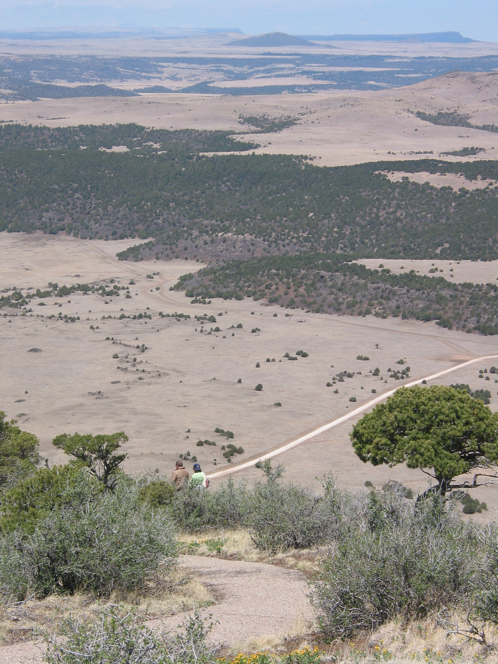 folks heading down the far side of the rim