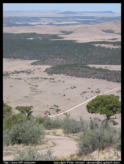 folks heading down the far side of the rim