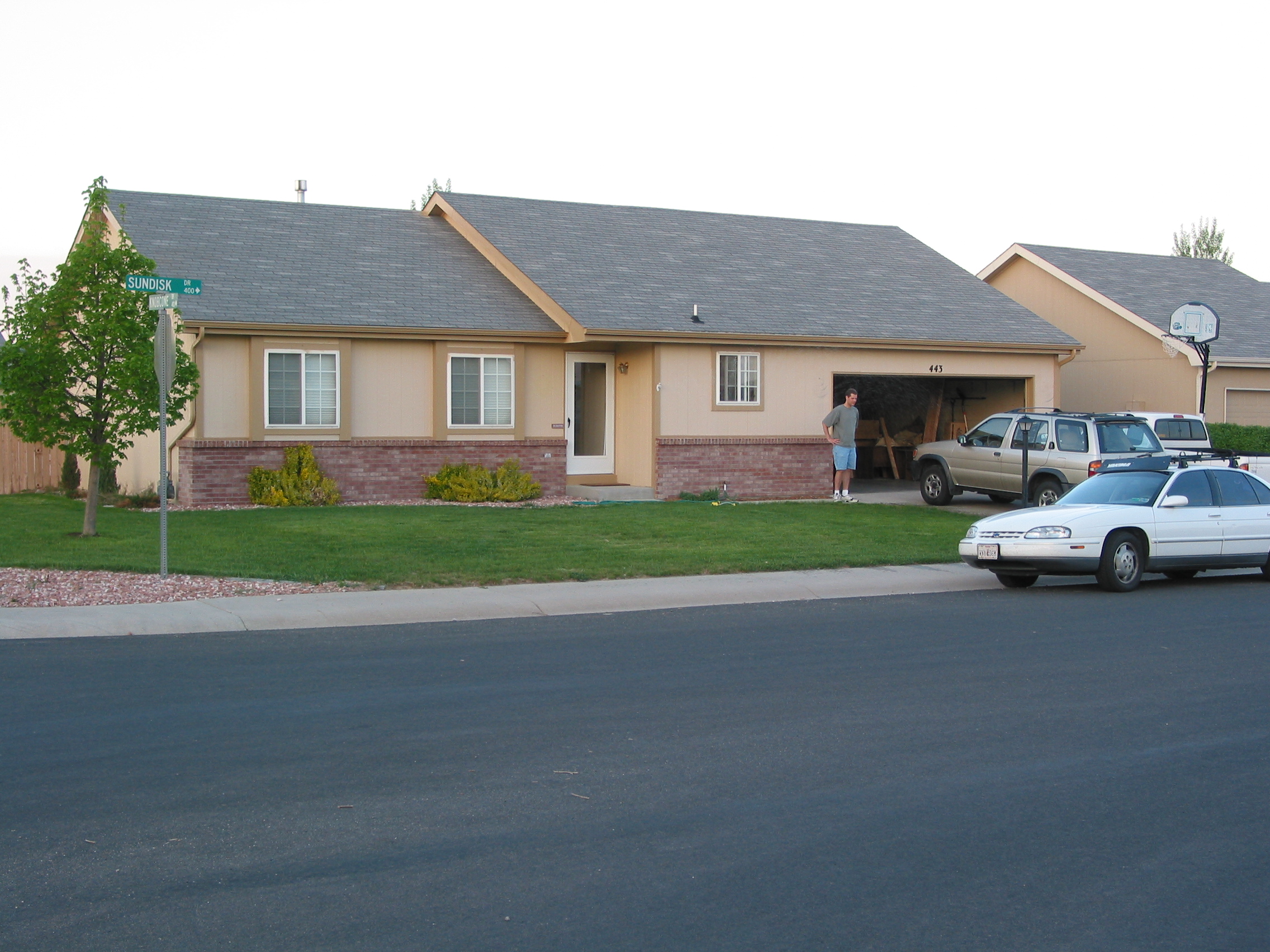 Ryan outside their house