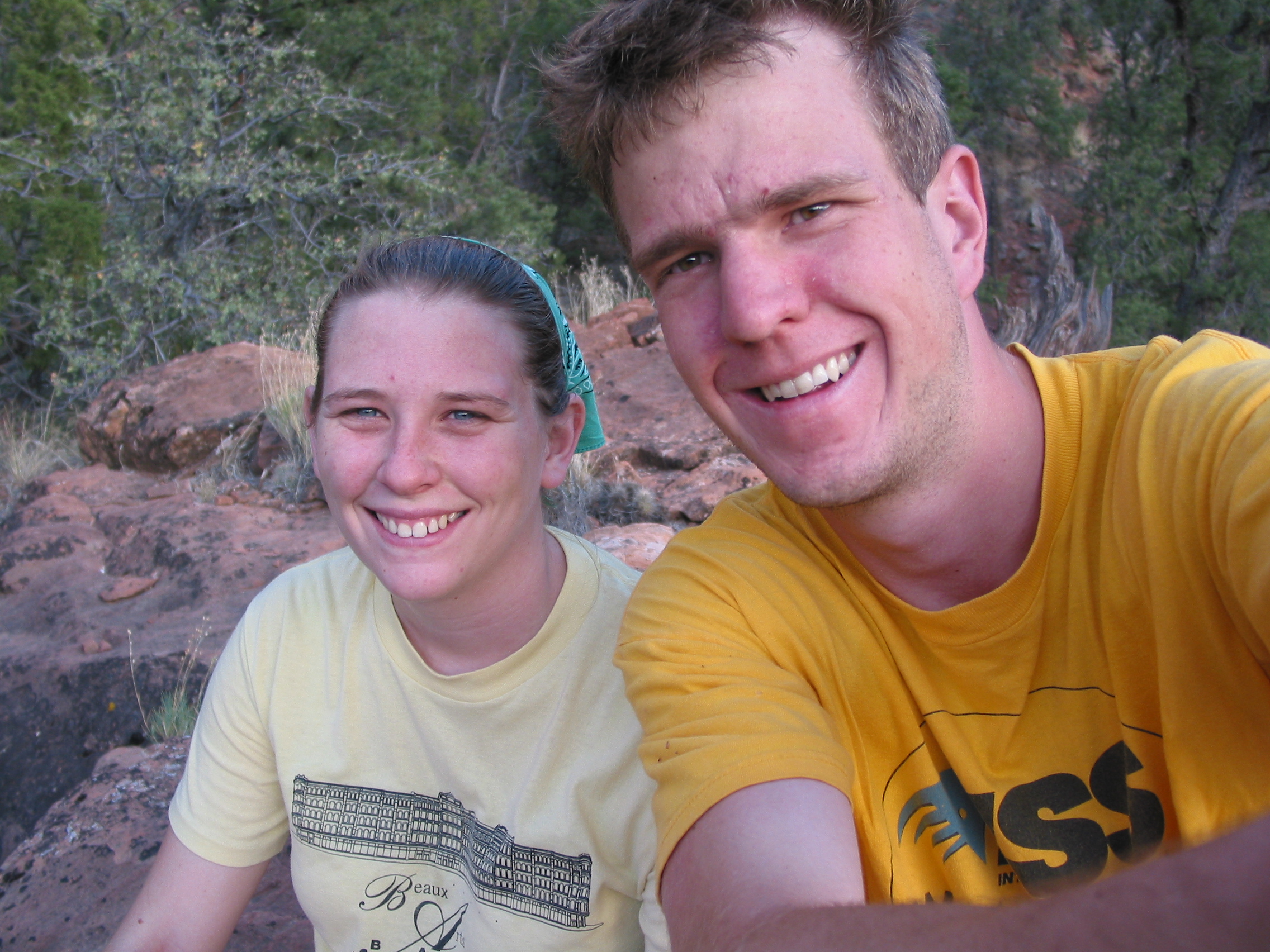 Ana and Peter after hiking past the end of Watchman's trail