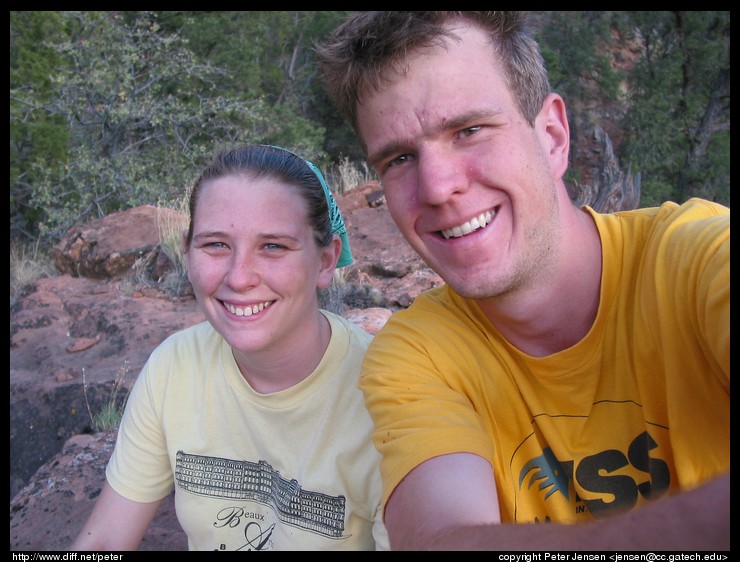 Ana and Peter after hiking past the end of Watchman's trail