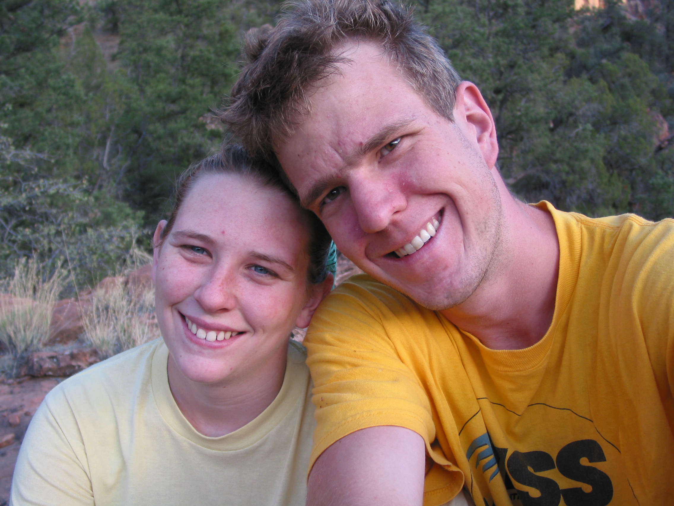 Ana and Peter after hiking past the end of Watchman's trail