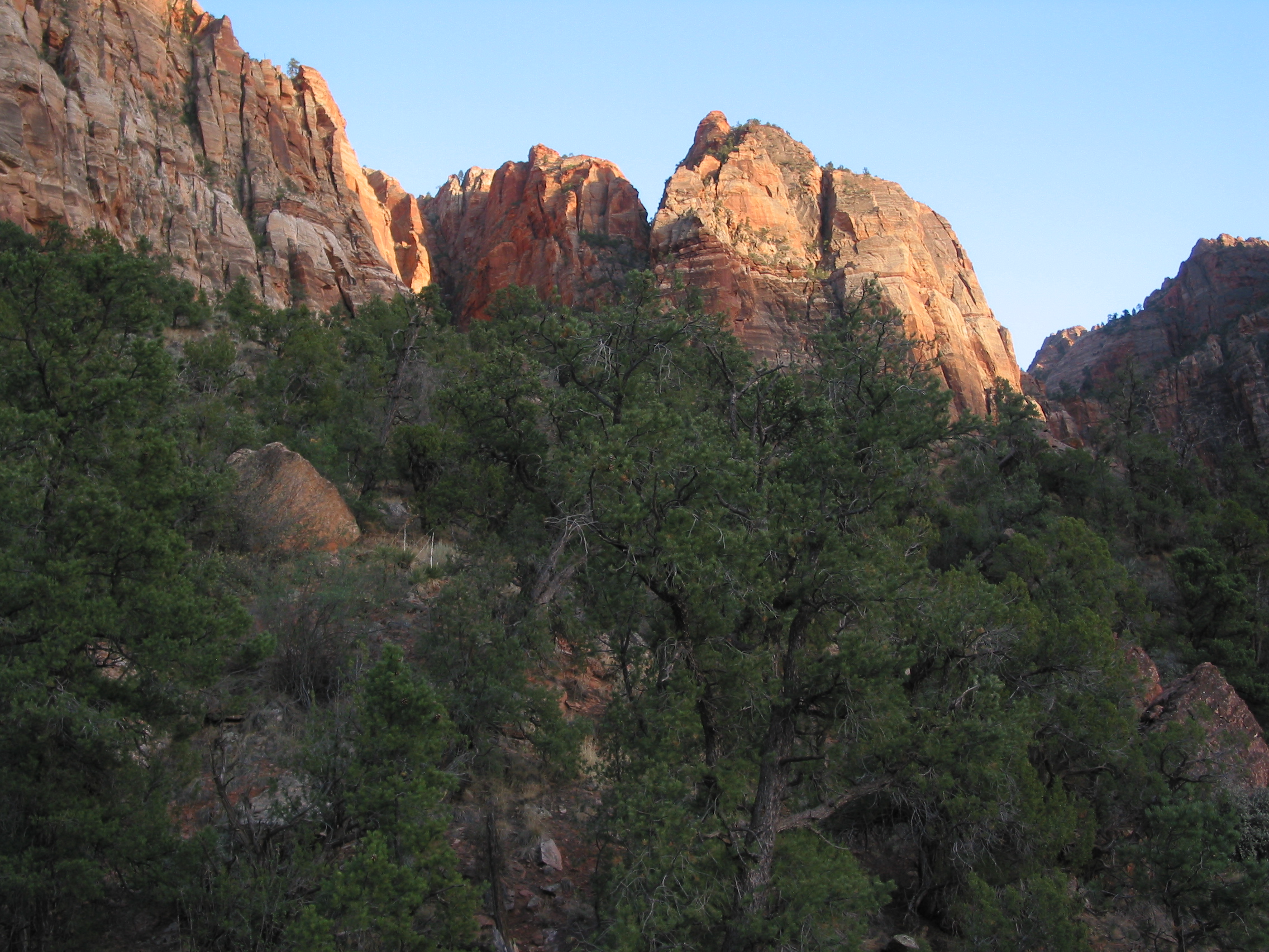 looking up from our perch across from the Watchman