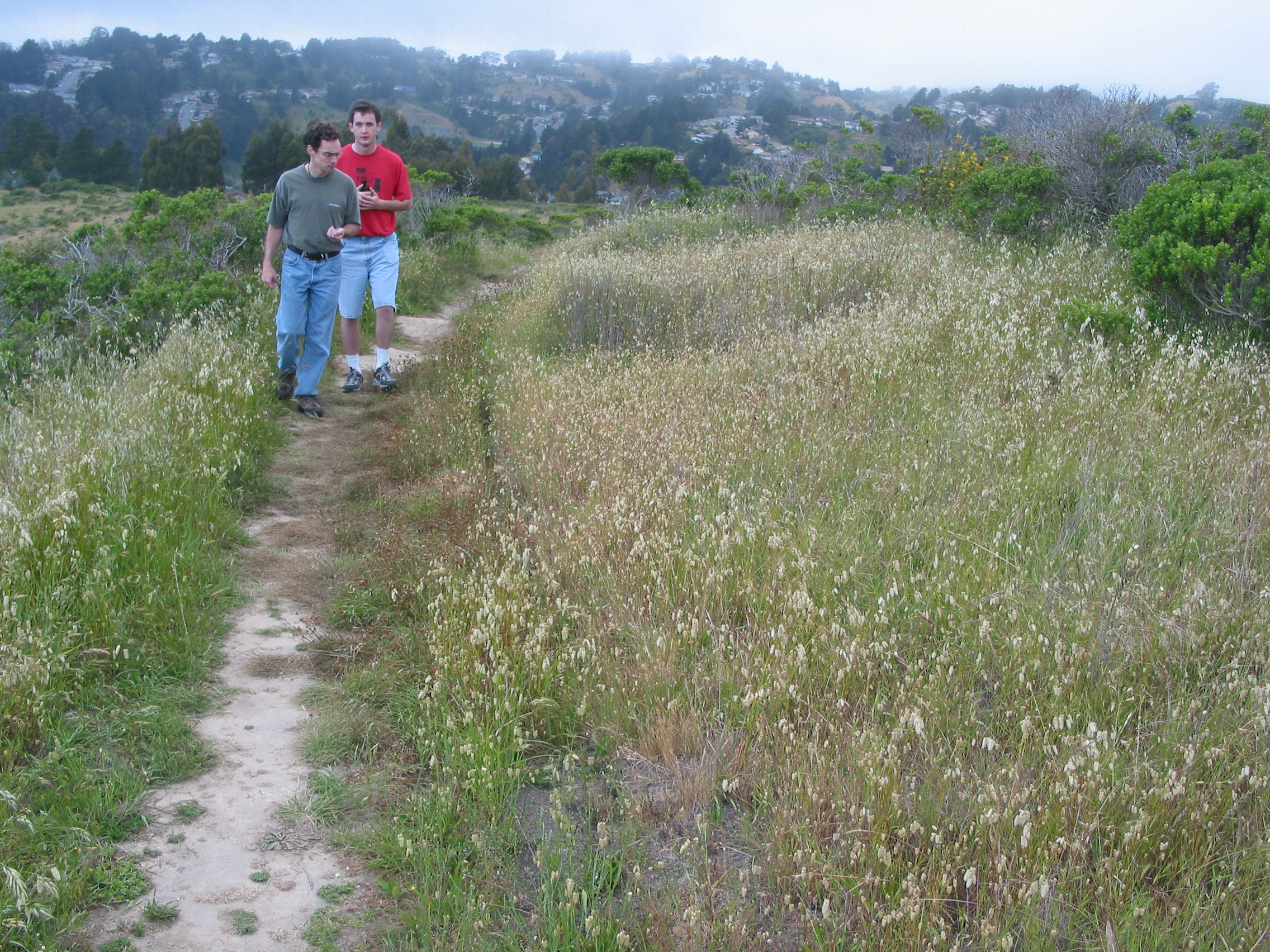 Nathan and John coming up the trail