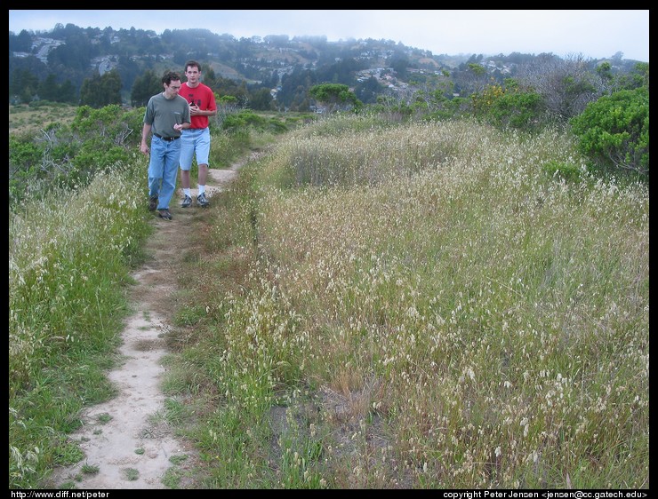 Nathan and John coming up the trail