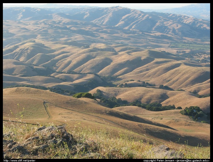 the hills to the northeast